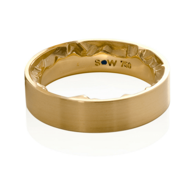 Een 18 krt geelgouden ring Schmuckwerk model Alpen 5mm breed
