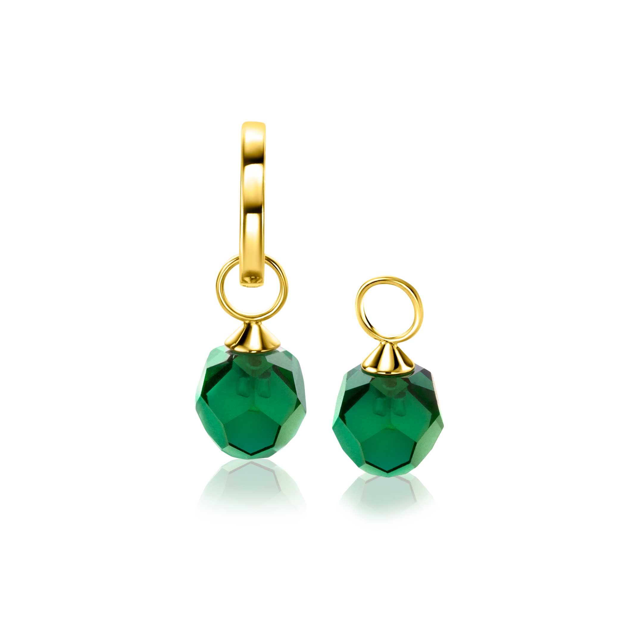 ZINZI Gold 14 karaat gouden oorbedels met groene beads. De beads zijn 8mm groot. Hang deze oorbedels sierlijk aan je gouden ZINZI oorringen. De oorringen zijn niet bij de prijs inbegrepen. Vervaardigd van geheel 14 karaat goud (585).