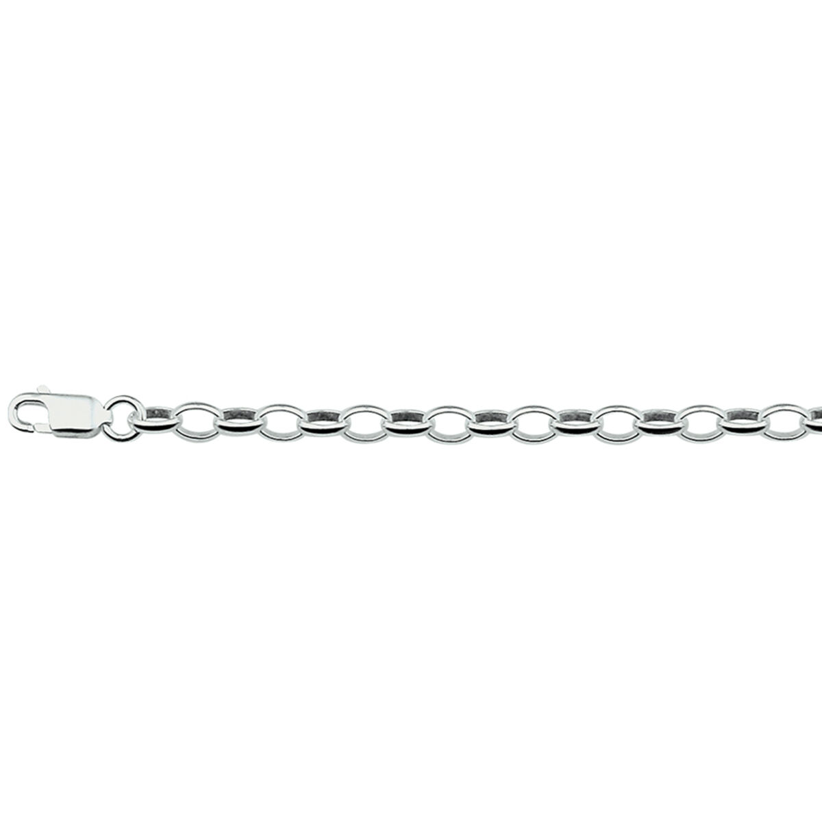 Zilver gerhodineerd jasseron schakel
18cm