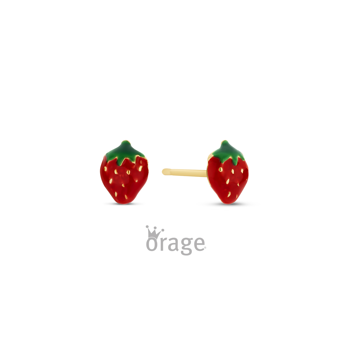 Oorbellen 9 kt goud "aardbei"