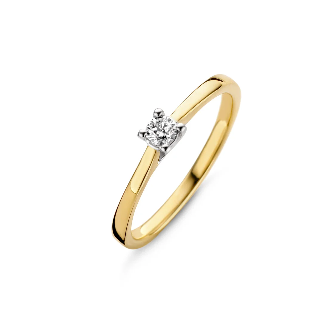 Solitair ring met diamant 0,12 karaat