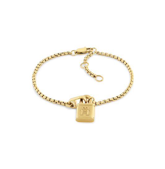 Tommy Hilfiger Jewels TJ2780943 Armband Dames Staal 19cm
Deze armband van Tommy Hilfiger uit de jewelry serie Circles met nr: TJ2780943 is een fijn model. De goudkleurige stalen dames armband heeft een gourmet schakel met in het middenslotje als hanger met daarop de Tommy initialen. De armband sluit met een karabijn sluiting en door het verlengkettinkje met tussenogen is hij op meerdere lengtes te dragen: 16-17,5 en 19cm. Ook leuk te combineren met de bijpassende ketting en andere sieraden van Tommy Hilfiger.

Het merk:
Tommy Hilfiger is wereldwijd één van de grootste designer lifestyle merken en is internationaal bekend om haar classic American cool stijl. De sieraden zijn voor dames en heren met een eigen stijl, die niet bang zijn om dit aan de wereld te laten zien.

Specificaties:
- Schakelarmband
- Materiaal: Staal GP
- Lengte 19cm
- Dames sieraad