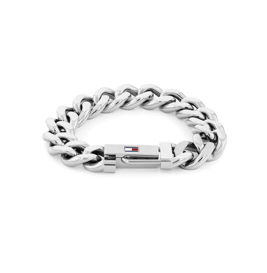 Tommy Hilfiger Jewels TJ2790637 Armband Heren Staal 19cm
Deze armband van Tommy Hilfiger uit de jewelry serie Wild met nr: TJ2790637 is een opvallend model. De stalen heren armband heeft grove gourmet schakels met een opvallende verstelbare sluiting. Op de sluiting is in het relief het Tommy vlaggetje van emaille goed zichtbaar. De armband heeft een lengte van ong. 19cm. Ook leuk te combineren met de bijpassende ketting en andere armbanden en sieraden van Tommy Hilfiger.

Het merk:
Tommy Hilfiger is wereldwijd één van de grootste designer lifestyle merken en is internationaal bekend om haar classic American cool stijl. De sieraden zijn voor dames en heren met een eigen stijl, die niet bang zijn om dit aan de wereld te laten zien.

Specificaties:
- Schakelarmband
- Materiaal: Staal
- Lengte 19cm
- Heren sieraad