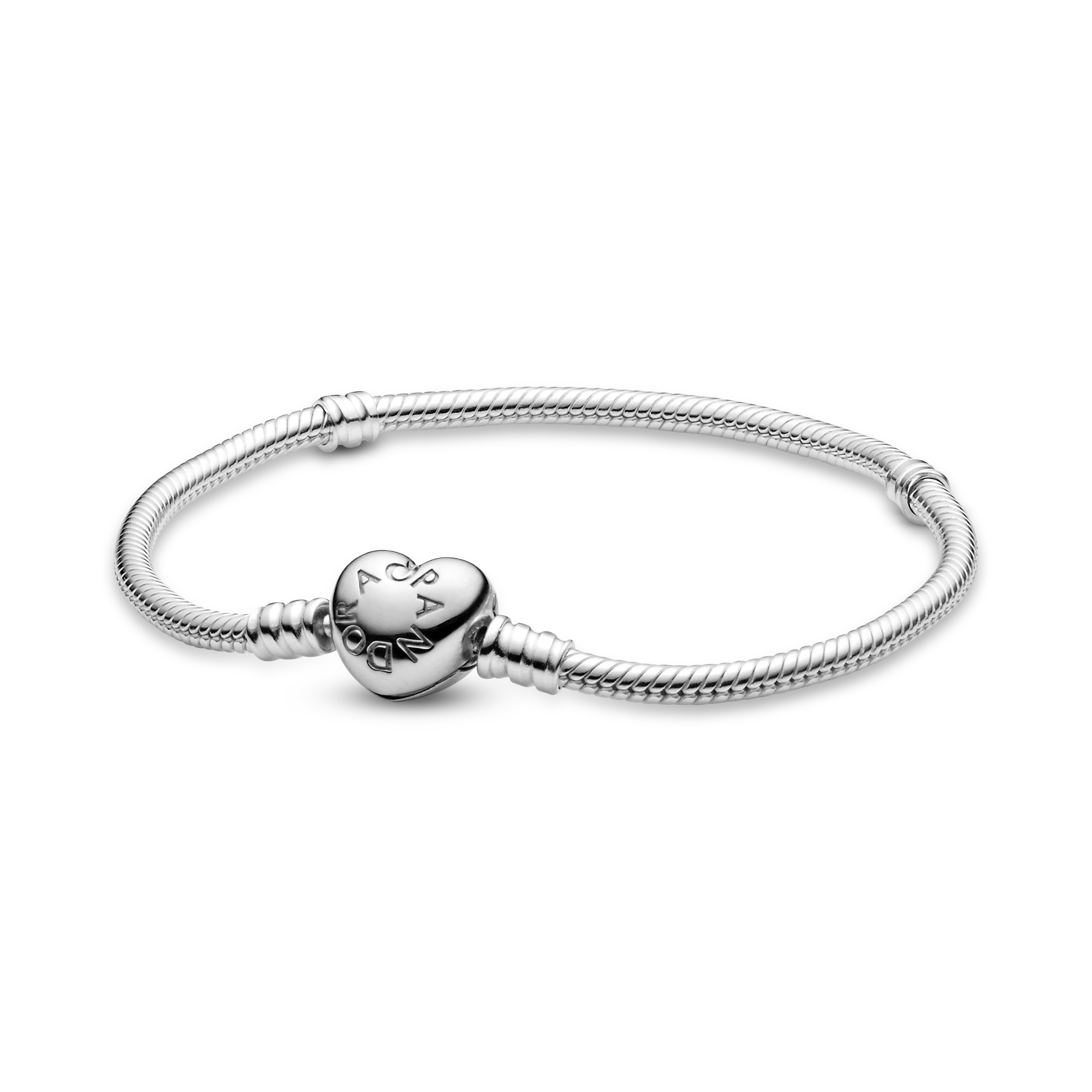 Pandora - Silver bracelet with heart-shaped clas, 19cm - 590719-19