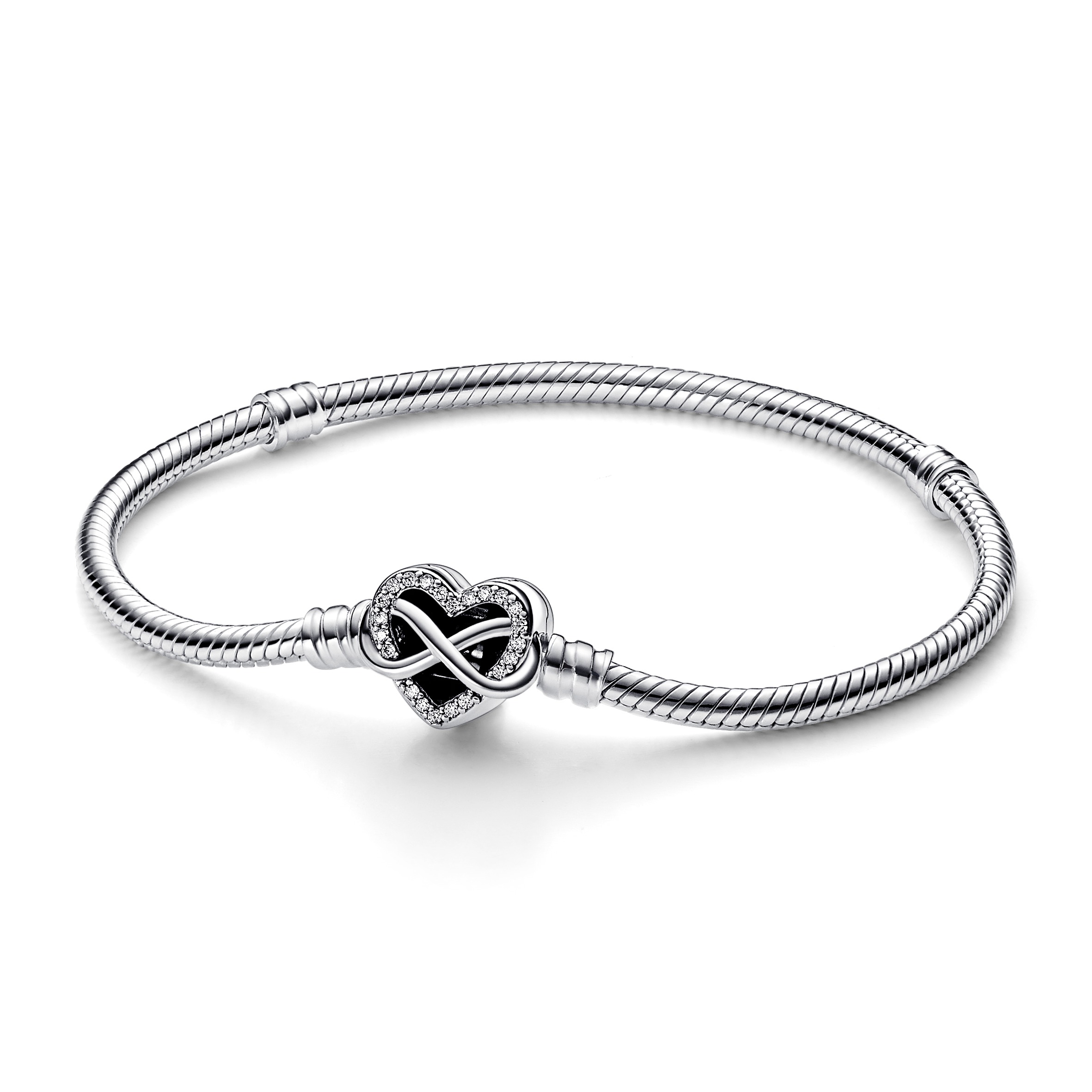 Pandora - Zilveren Pandora bedelarmband met Infinity hart sluiting, 20cm - 592645C01-20