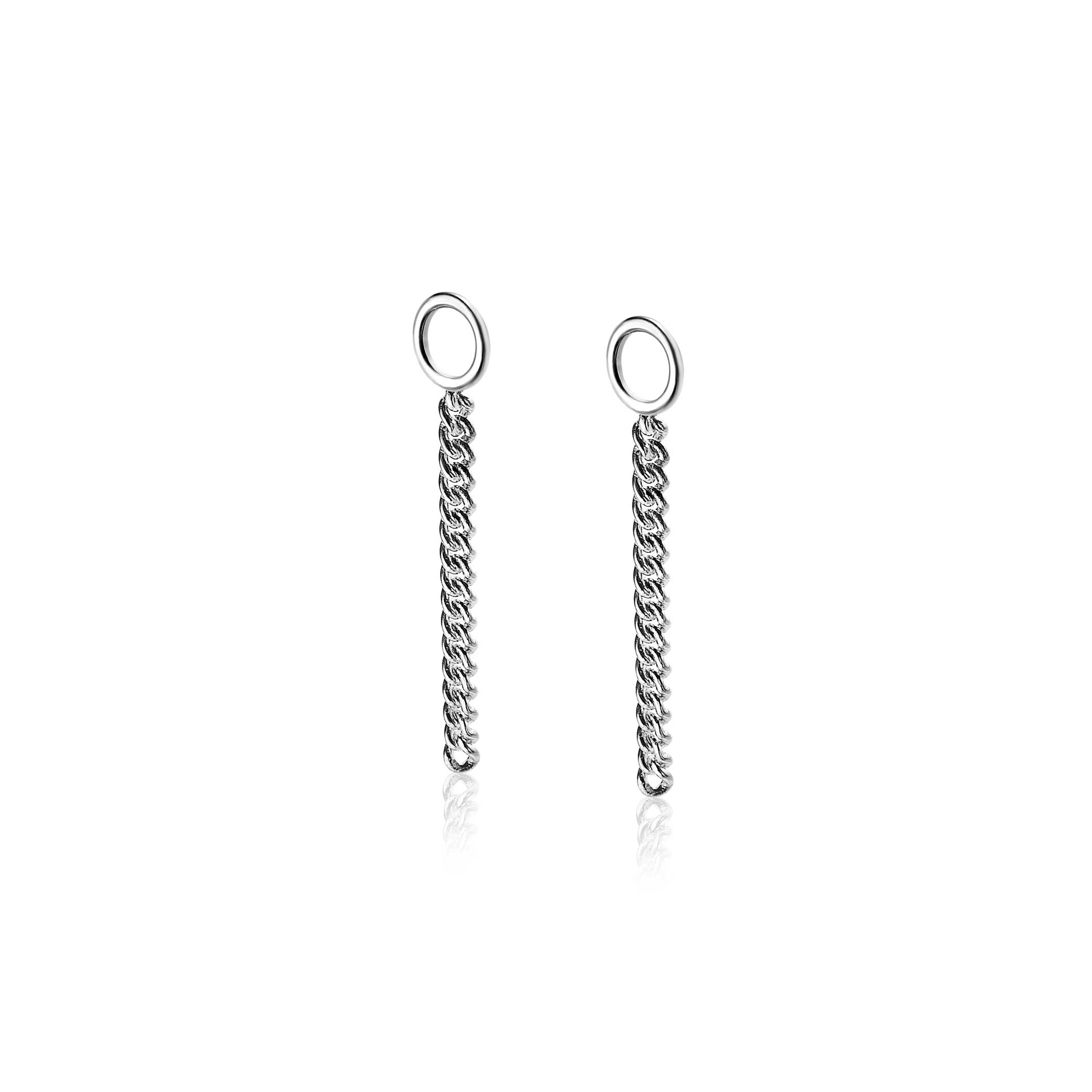 ZINZI zilveren oorbedels gourmet ketting 30mm ZICH1694