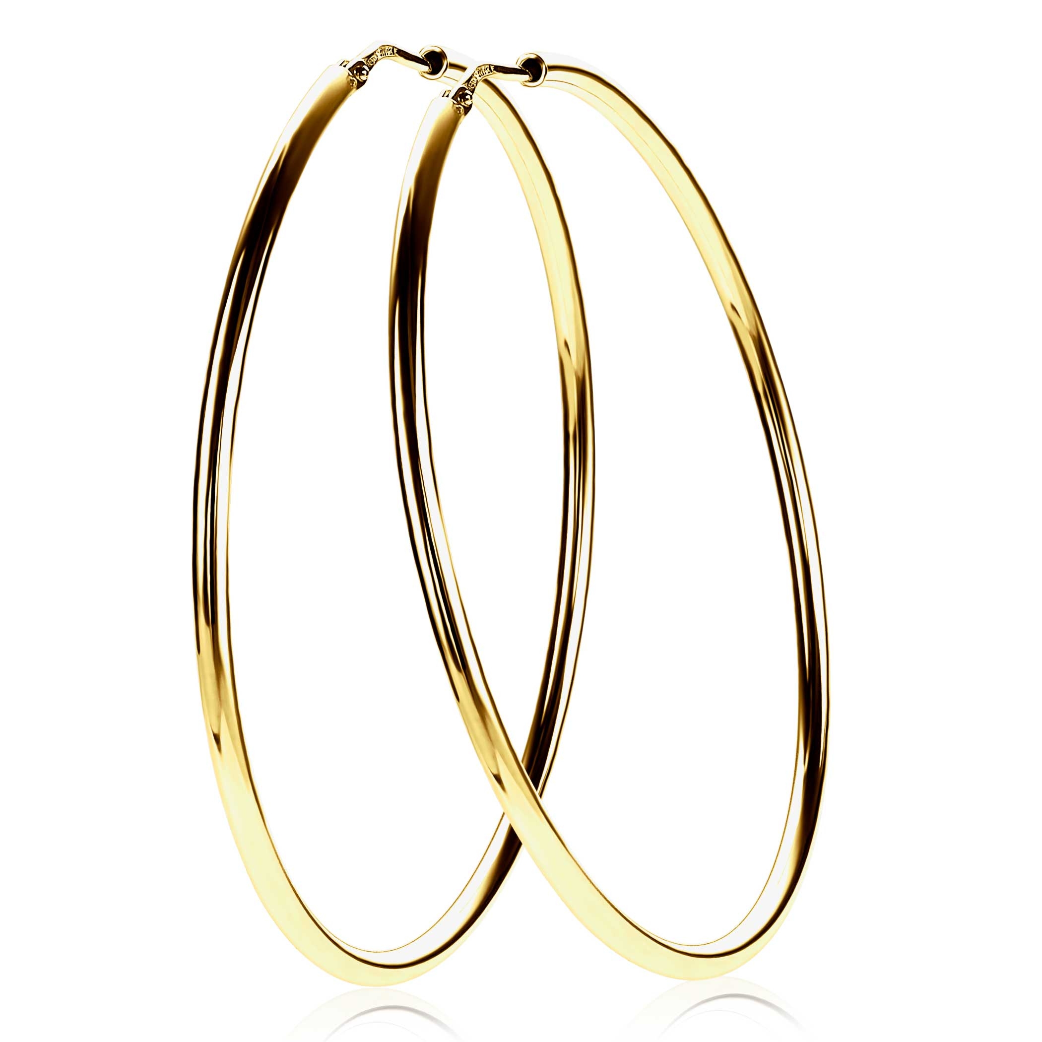 ZINZI zilveren gladde oorringen. De oorringen zijn 55x2mm groot. Ideaal te combineren met Zinzi oorbedels. De oorsieraden zijn vervaardigd van eerste gehalte zilver (925) en geel verguld.