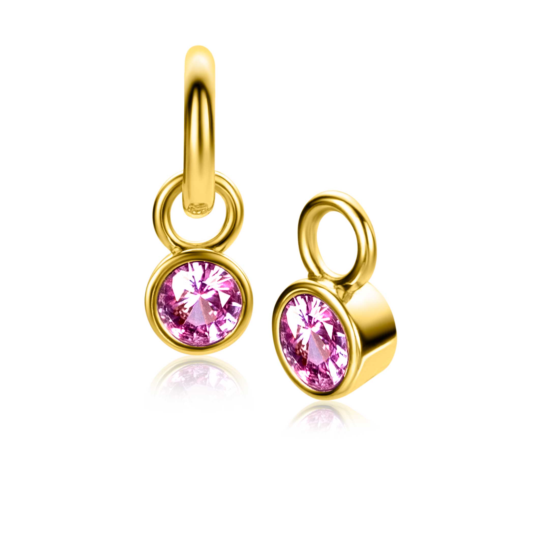 Dit is een oorbellen van het merk Zinzi. De oorbellen is roze van kleur en gemaakt van zilver. 