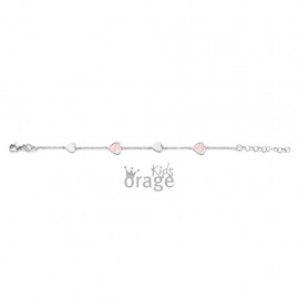 Armbandje in zilver met parelmoer hartje