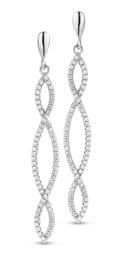 Alle Silver Rose juwelen zijn vervaardigd in 925 sterling zilver, gerhodineerd of met 18kt pleet goud verguld.  
Silver Rose werkt enkel met  AAAAA+  zirkonen met het oog op een optimale afwerking en onovertroffen edelsteenzetting ! 

Deze Silver Rose oorbellen EA2101W hebben een lengte van 45 mm 

Alle Silver Rose juwelen worden geleverd in een mooie verpakking