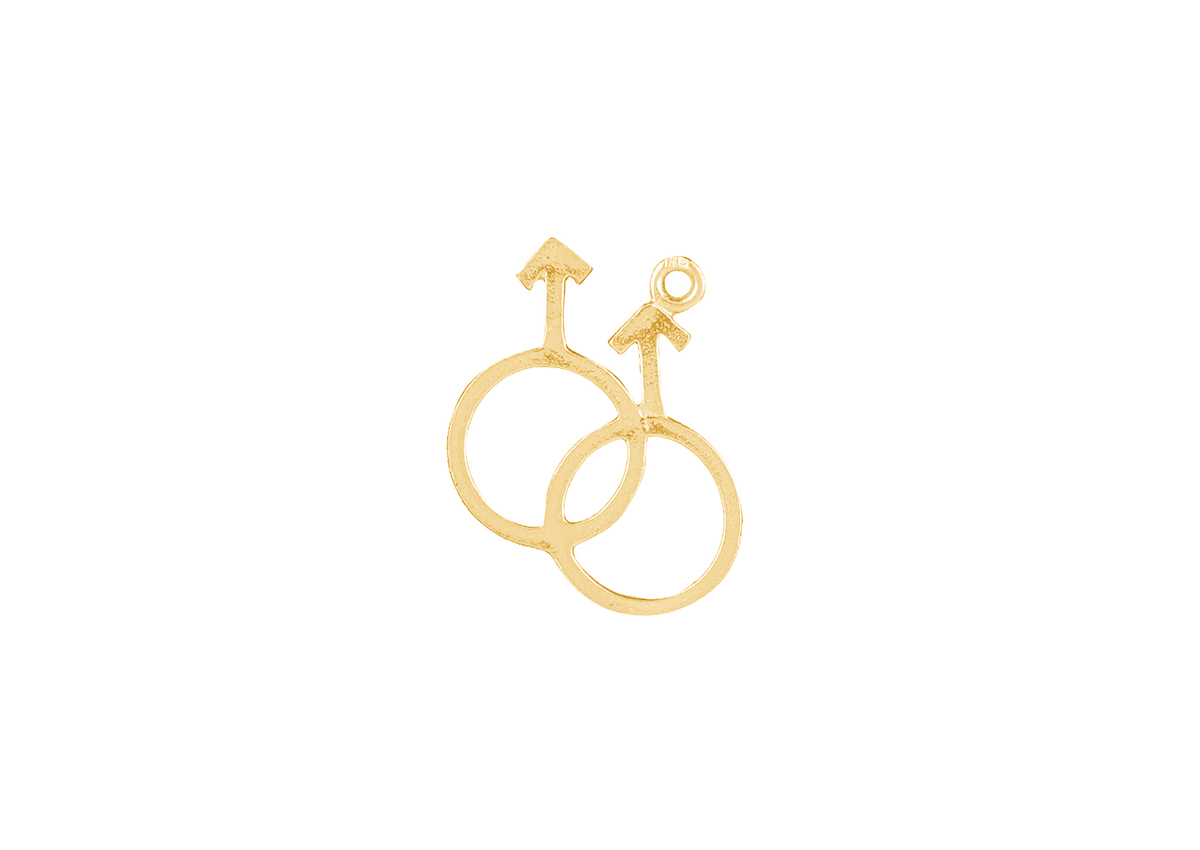 14 Karaats Gouden bedel met symbool.
De hanger komt inclusief een draadoog niet afgebeeld op de foto.