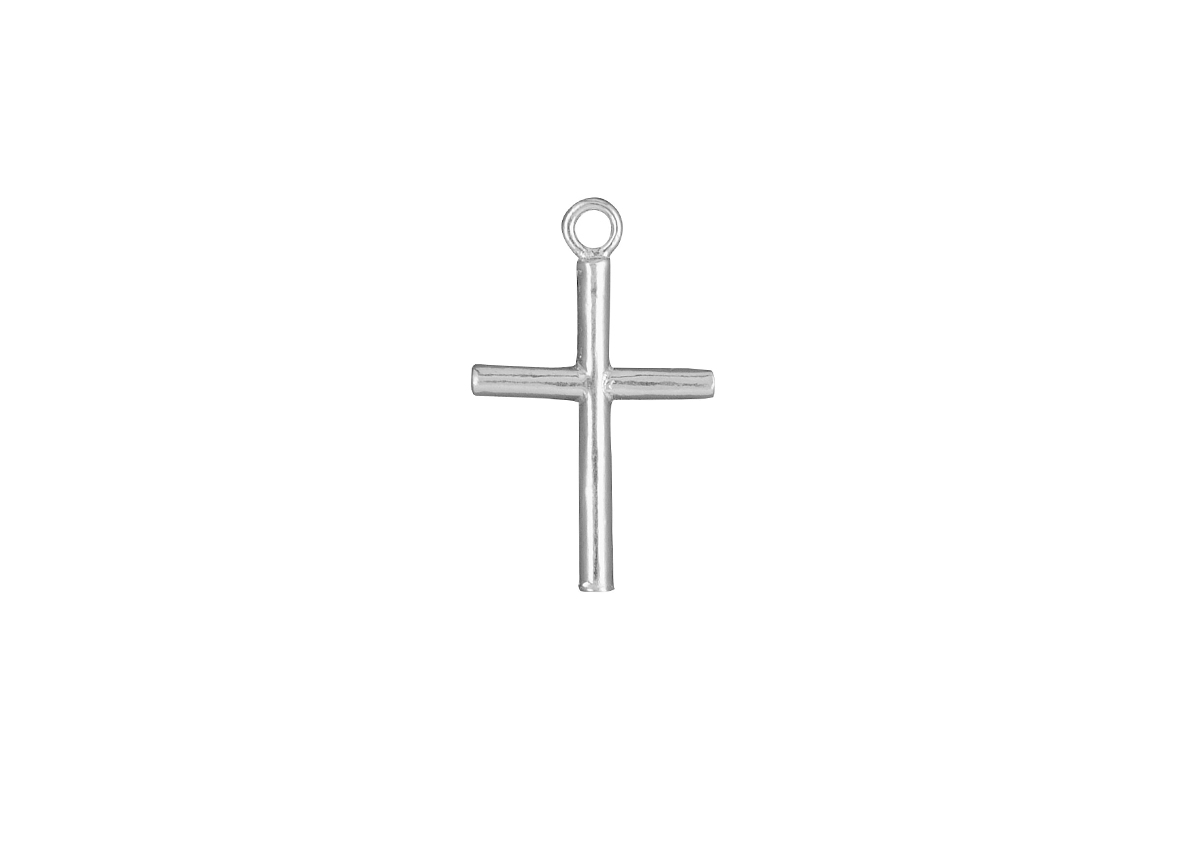 Zilveren Hanger Massief Afgerond Kruis 18x13mm 

De hanger komt inclusief een draadoog, hier niet afgebeeld op de foto.