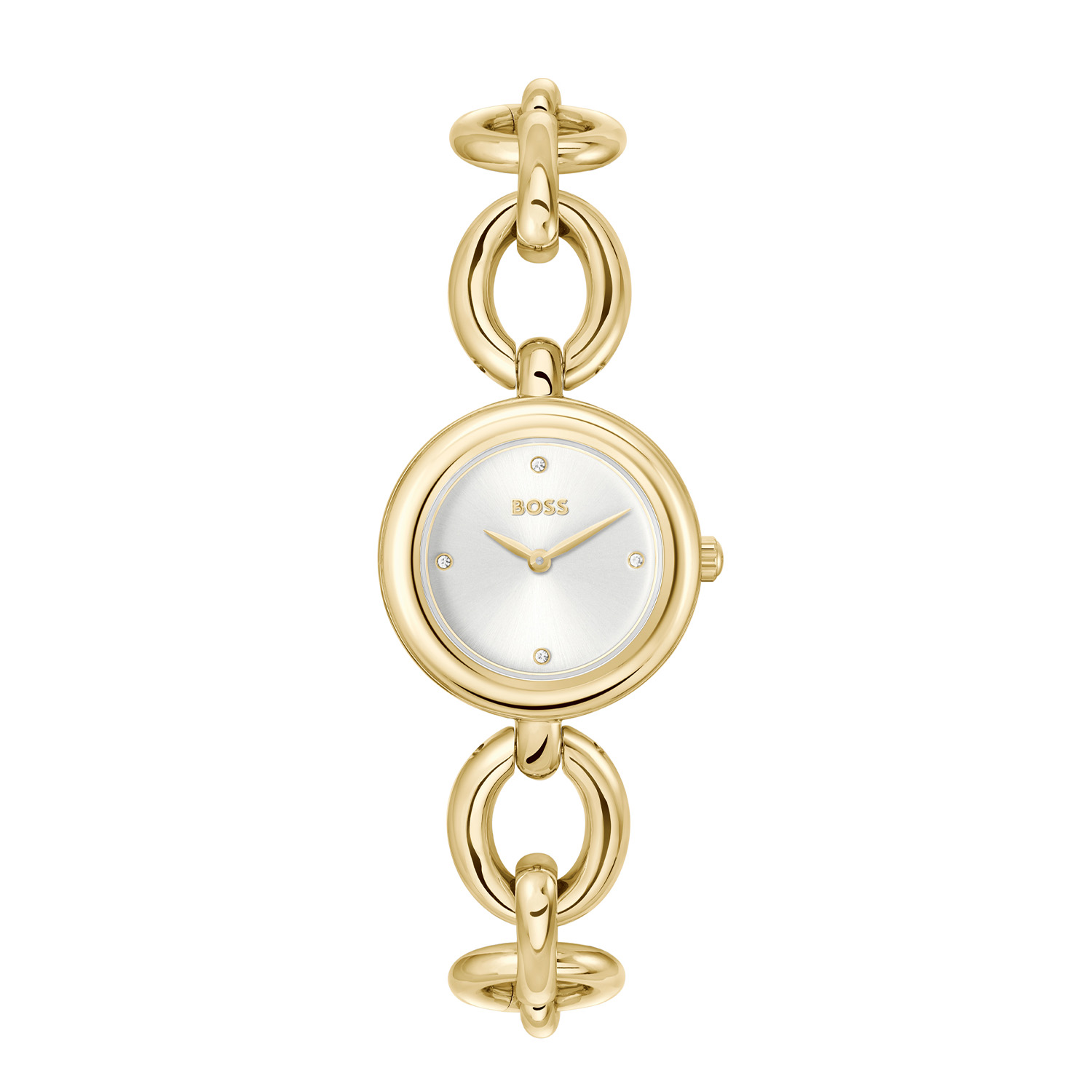 BOSS is voor degenen die een zelfbepaald leven leiden met stijl, passie en doel.

BOSS HB1502792 LIVE Dameshorloge 28mm
Dit BOSS horloge uit de LIVE serie met artikelnr: HB1502792 heeft een chique uitstraling. Zeer geschikt voor de moderne stijlvolle vrouw van nu. Het dameshorloge valt op door zijn stalen goudkleurige horlogekast met bolle bezel en een zilverwitte sunray wijzerplaat met 4 kristallen als uursaanduiding. De fijne wijzers tikken sierlijk in het rond. Aan de kast zit een stalen goudkleurige ovalen open schakelband met een druksluiting. Het horloge heeft een doorsnee van 28mm een mineraalglas en is 3ATM. 

HET MERK:
HUGO BOSS is afgestemd op levensstijlen waar het gaat om kwaliteit en precisie. Het wereldwijde fashionlabel is verdeeld in twee merken: BOSS en HUGO. Het merk BOSS biedt geavanceerde, moderne horloges gericht op kwaliteit en design om een onberispelijke look te creëren – of het nu zakelijk, casual of sportief is. De horloge collectie van BOSS is perfect afgestemd op levensstijlen waar het gaat om kwaliteit en precisie. BOSS is op maat gemaakt in een onberispelijke stijl.

Blijf stijlvol bij de tijd. Voor de BOSS-vrouw is stijl het handelsmerk en draait alles om
details. Breng uw look naar een hoger niveau met onze nieuwe en kenmerkende horlogecollectie.

SPECIFICATIES:
- Mineraalglas
- Ronde kastvorm, Ø 28mm
- Stalen goudkleurige horlogekast
- Zilverwitte wijzerplaat
- Stalen goudkleurige open schakelband
- 3ATM