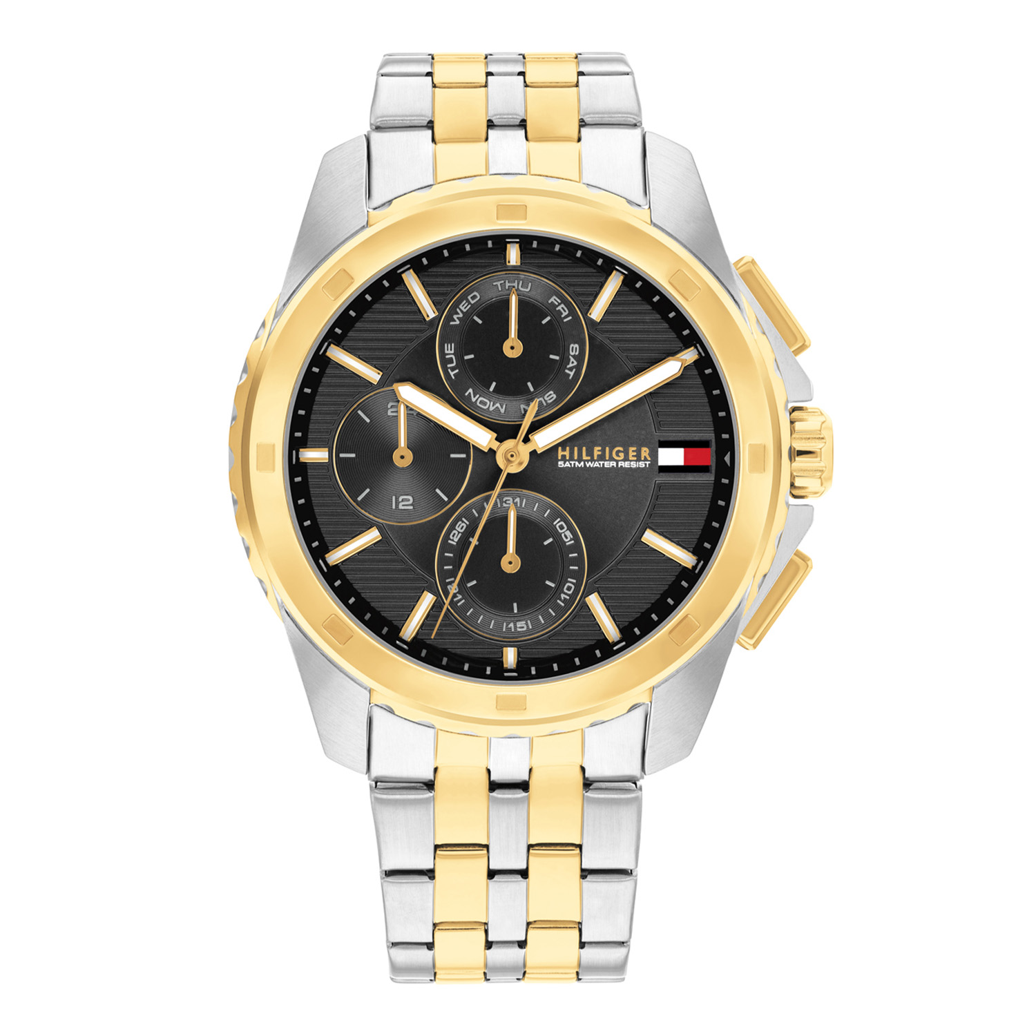 Tommy Hilfiger TH1710621 Horloge Heren Staal Bicolor 44mm
Dit specifieke horloge van Tommy Hilfiger uit de Walker serie met artikelnr: TH1710621 is een stoer herenhorloge die niet in je collectie mag ontbreken. Het stalen herenhorloge heeft een ronde kast met een grijze meerlaagse bewerkte wijzerplaat met dag,- datum, en 24-uursaanduiding. Aan het horloge zit een bicolor mat glimmende schakelband met een vouwsluiting. De bewerkte kroon is mooi weggewerkt in de kast waardoor hij minder kwetsbaar is. Het horloge heeft een mineraalglas, een doorsnee van 44mm en is 5ATM.  

Het merk:
Sinds de lancering van het merk in 1985 is Tommy Hilfiger wereldwijd bekend geworden als pionier van de klassieke Amerikaanse coole stijl. Geïnspireerd door de iconische popcultuur en het Amerikaanse erfgoed. De dames en herencollectie van dit seizoen bestaan uit minimalistische silhouetten en rustieke lederen details. De herenhorlogecollectie biedt iconische uurwerken met roestvrijstalen, lederen en siliconen banden.

Specificaties:
- Mineraalglas
- Ronde kast 44mm
- Zilverkleurige horlogekast
- Grijze wijzerplaat 
- Bicolor schakelband 
- 5ATM