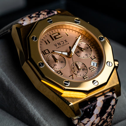 VNDX Horloge The One Snake Goud Beige