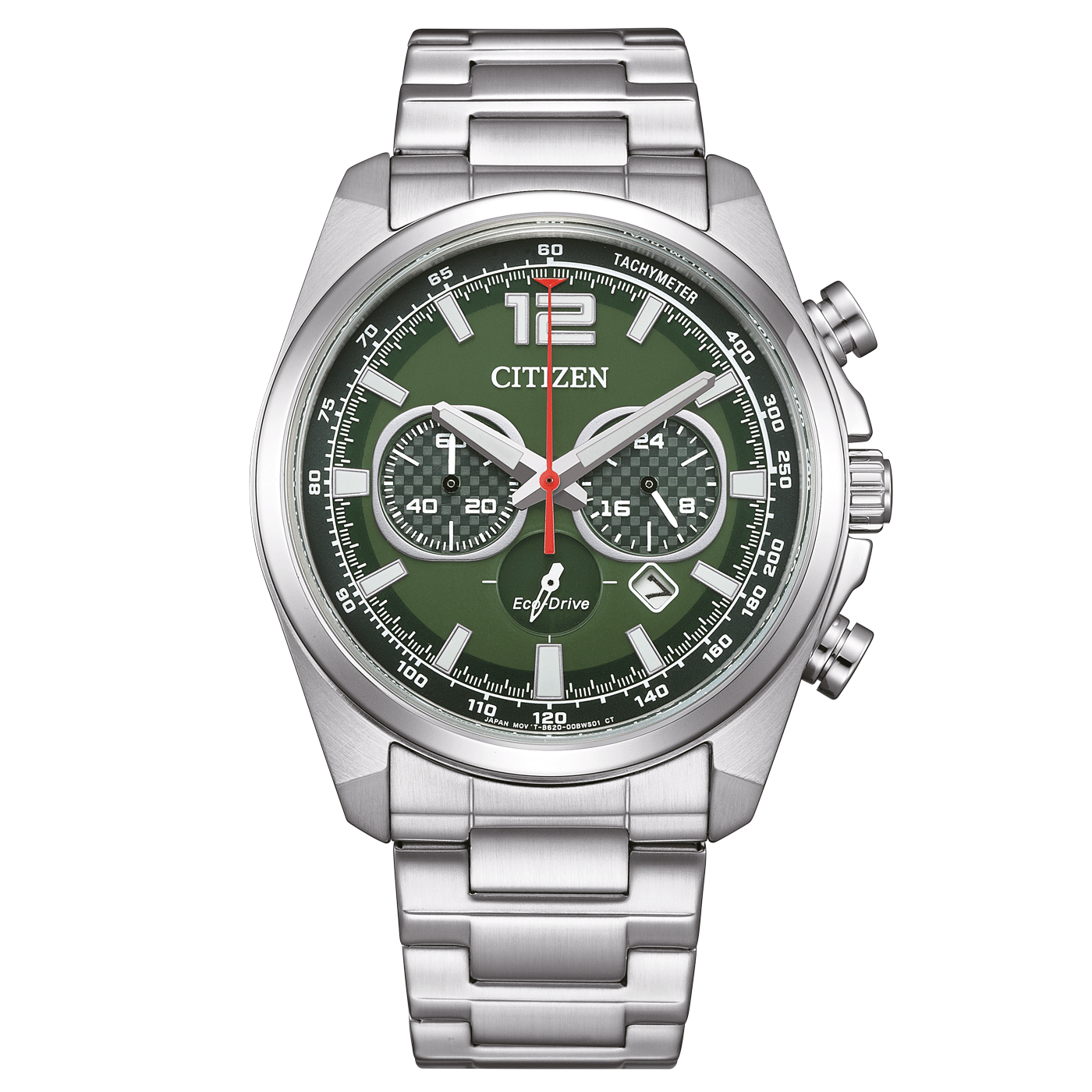 Dit Citizen horloge heeft een Eco- Drive uurwerk.
Referentienummer: ca4640-50x

Dit Citizen horloge is uitgerust met een Eco- Drive uurwerk met een powerreserve van 270 dagen. De groene wijzerplaat heeft streepindexen en een arabische 12 index op 12 uur. Het horloge heeft een diameter van 41mm en heeft een stalen kast en band. Het wordt beschermd door een kristalglas en is waterbestendig tot 10 ATM / 100 M.