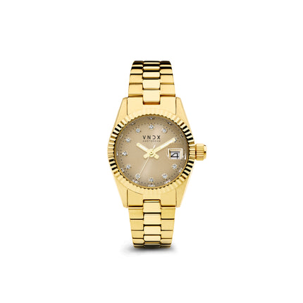 Dare Devil XS Goud Beige is een verfijnd horloge met een slanke kastdiameter van 26 mm. Dit horloge heeft een waterdichtheid van 5 ATM en luminor wijzers. Het product is op voorraad en wordt dezelfde dag verzonden indien besteld voor 17:00 uur.