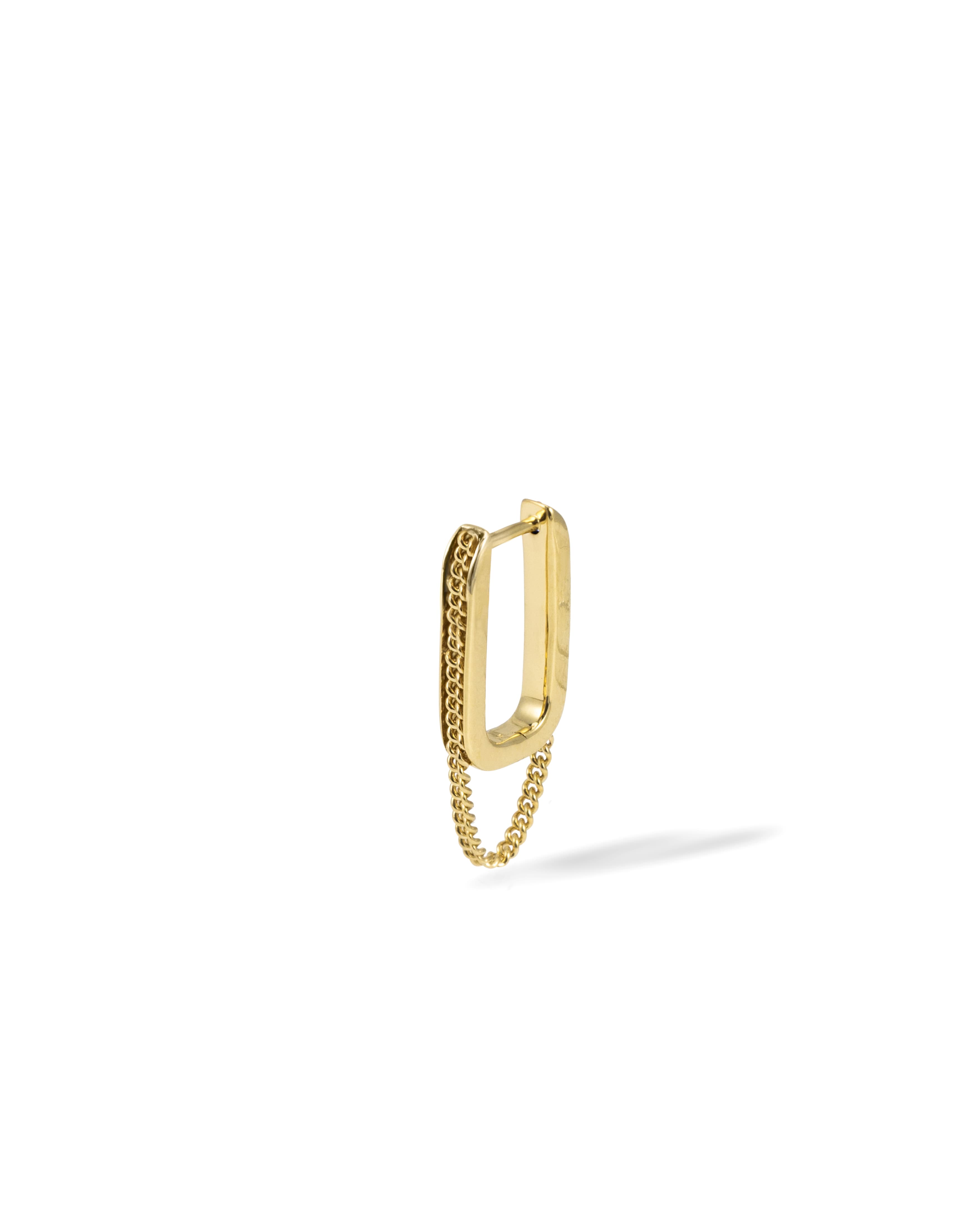 Buddha to Buddha - Essential Hoop Chain Link Vermeil Single Piece, Zilver 408GV one 16x9mm verguld, Let op! Geen paar - 002J03408E900