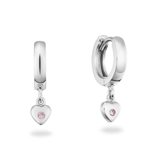 Klapoorring Hart CZ Rose 925RD