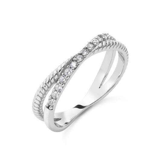Ring gekruist Bubble CZ 925