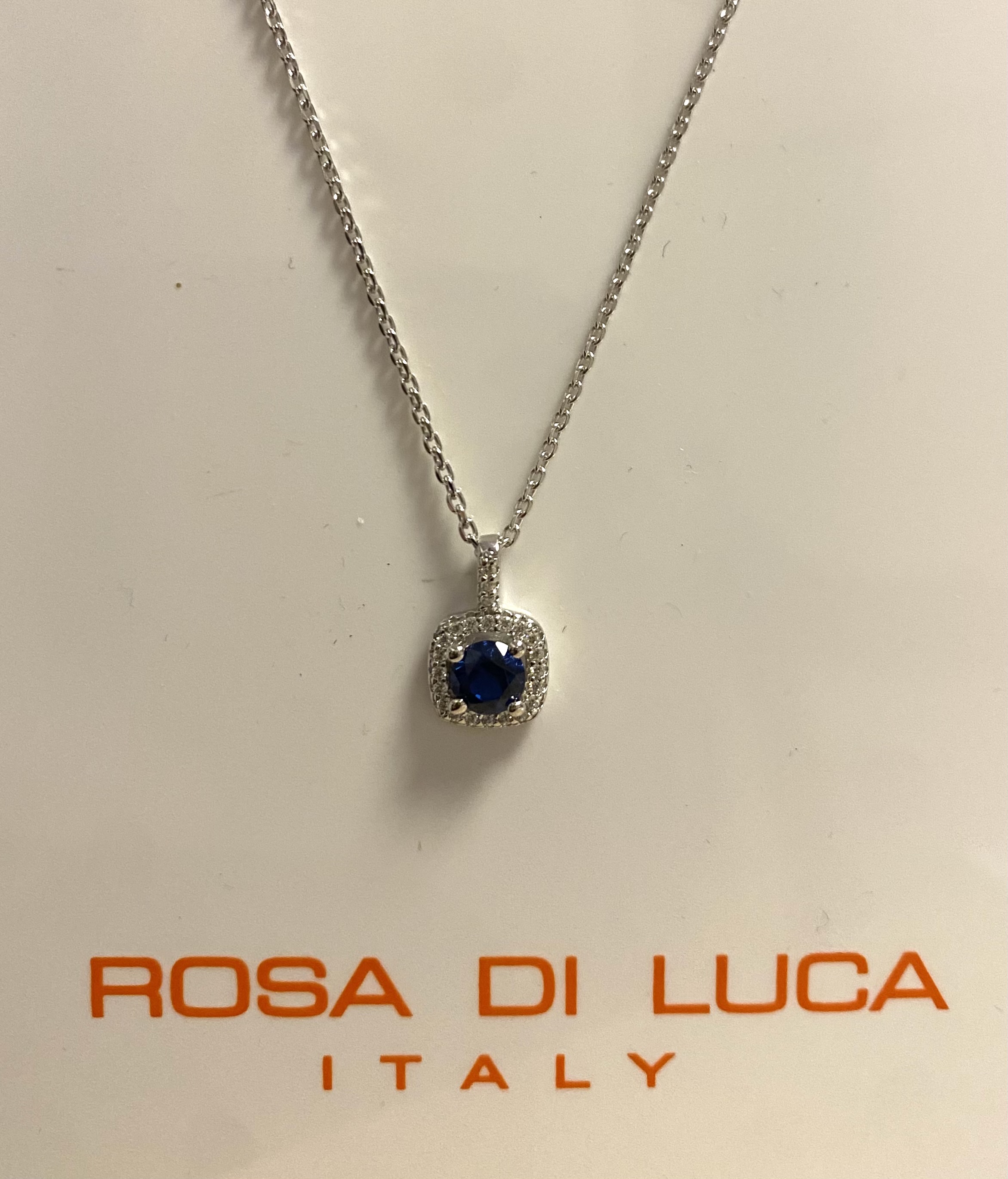 Collier met hanger zirkonia en London blue