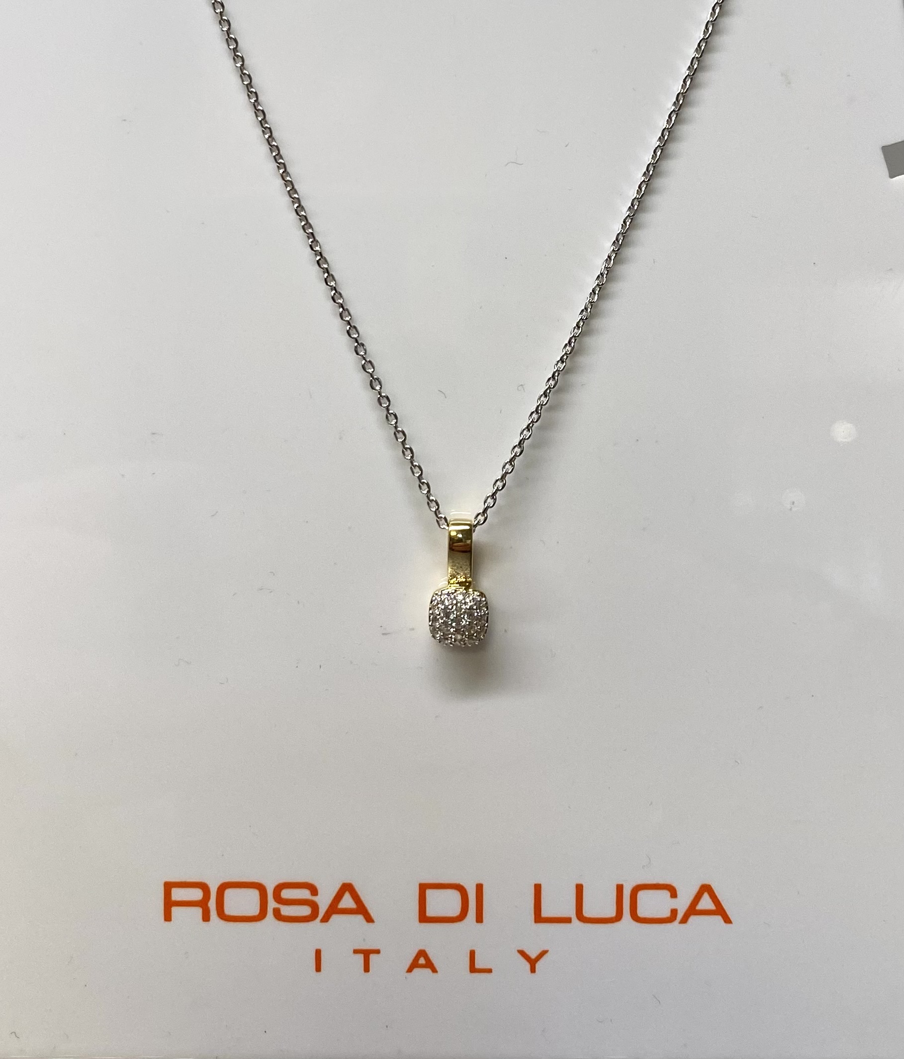 Collier met verguld zirkonia hangertje 