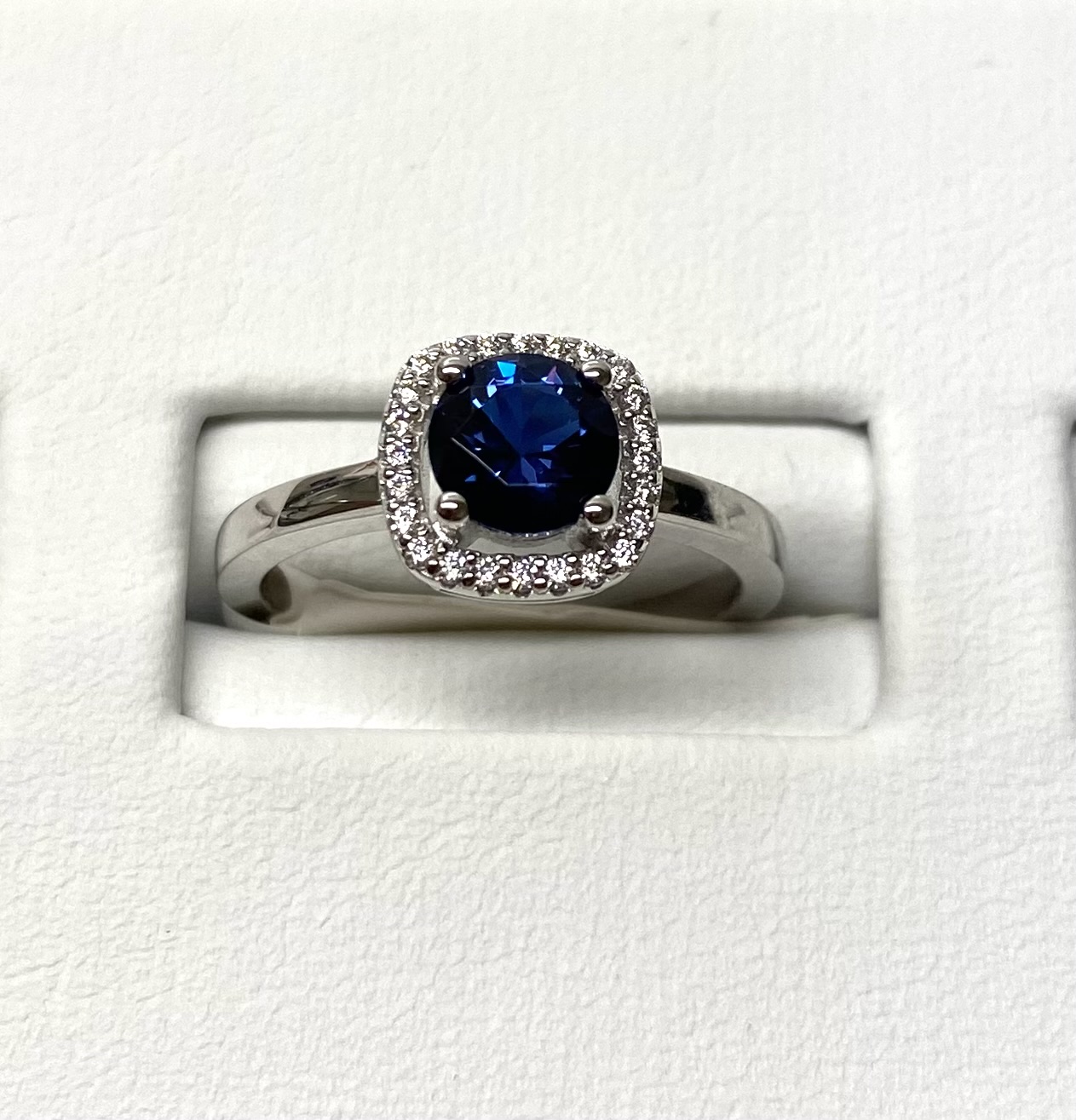 Rosa di Luca zilveren ring London Blue 
Maat 54
