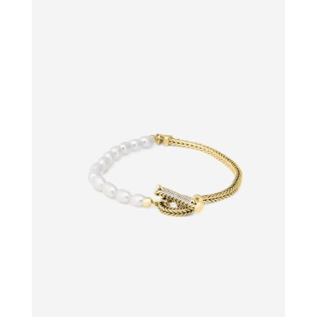 Buddha to Buddha Barbara Mini Pearl Bracelet Gold Vermeil
