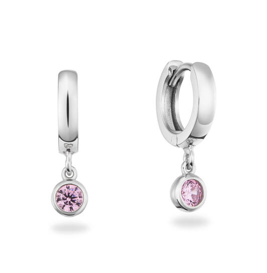 Klapoorring Rond CZ Rose 925RD