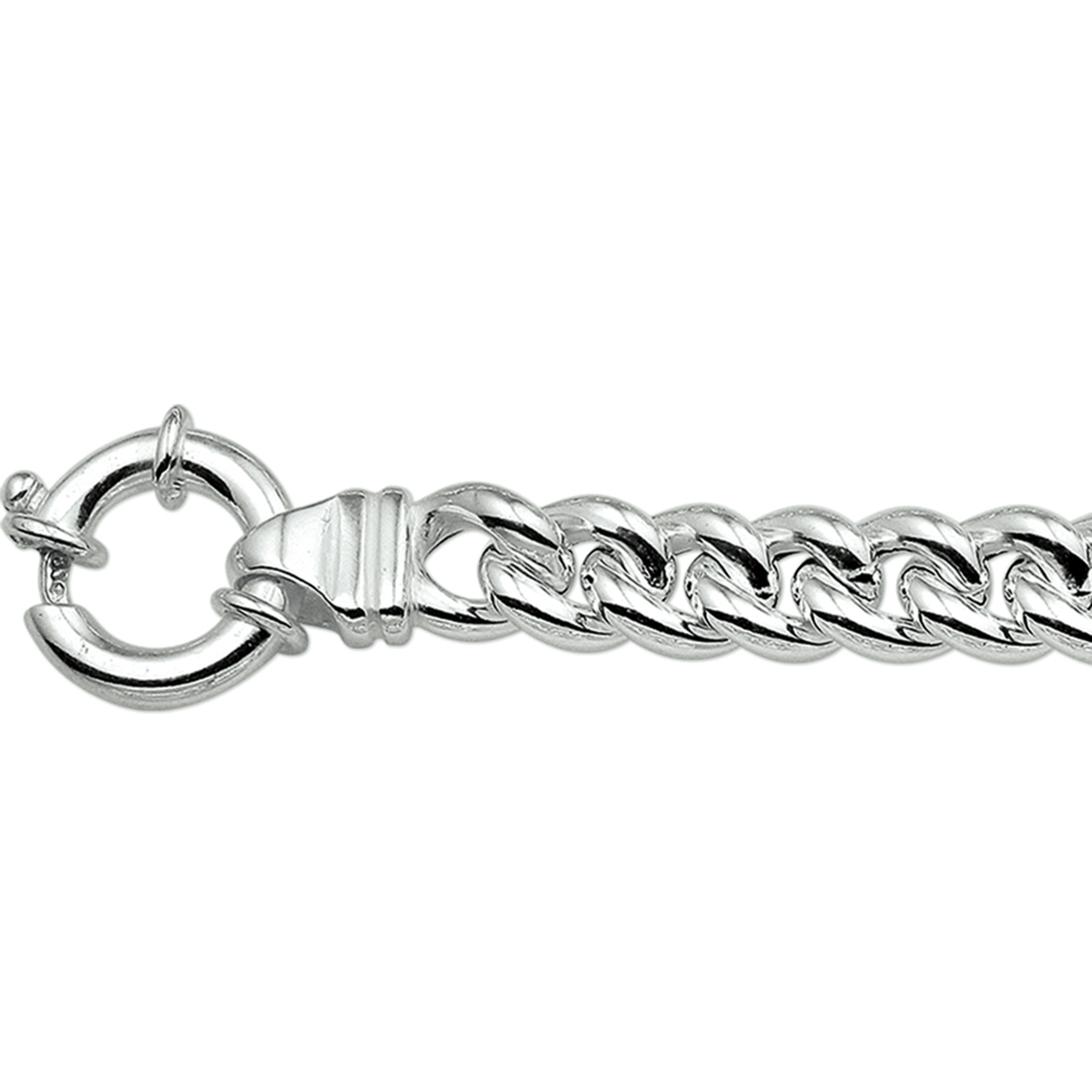 Huiscollectie - Zilveren armband 7mm 19cm met groot springslot met gourmette schakel. - 1017024