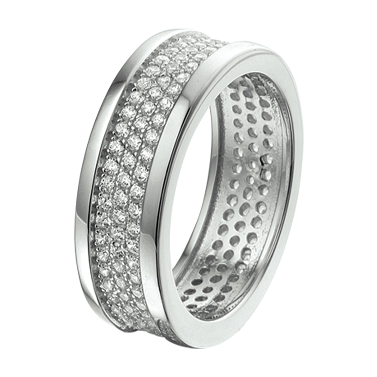 ring zirkonia zilver gerhodineerd