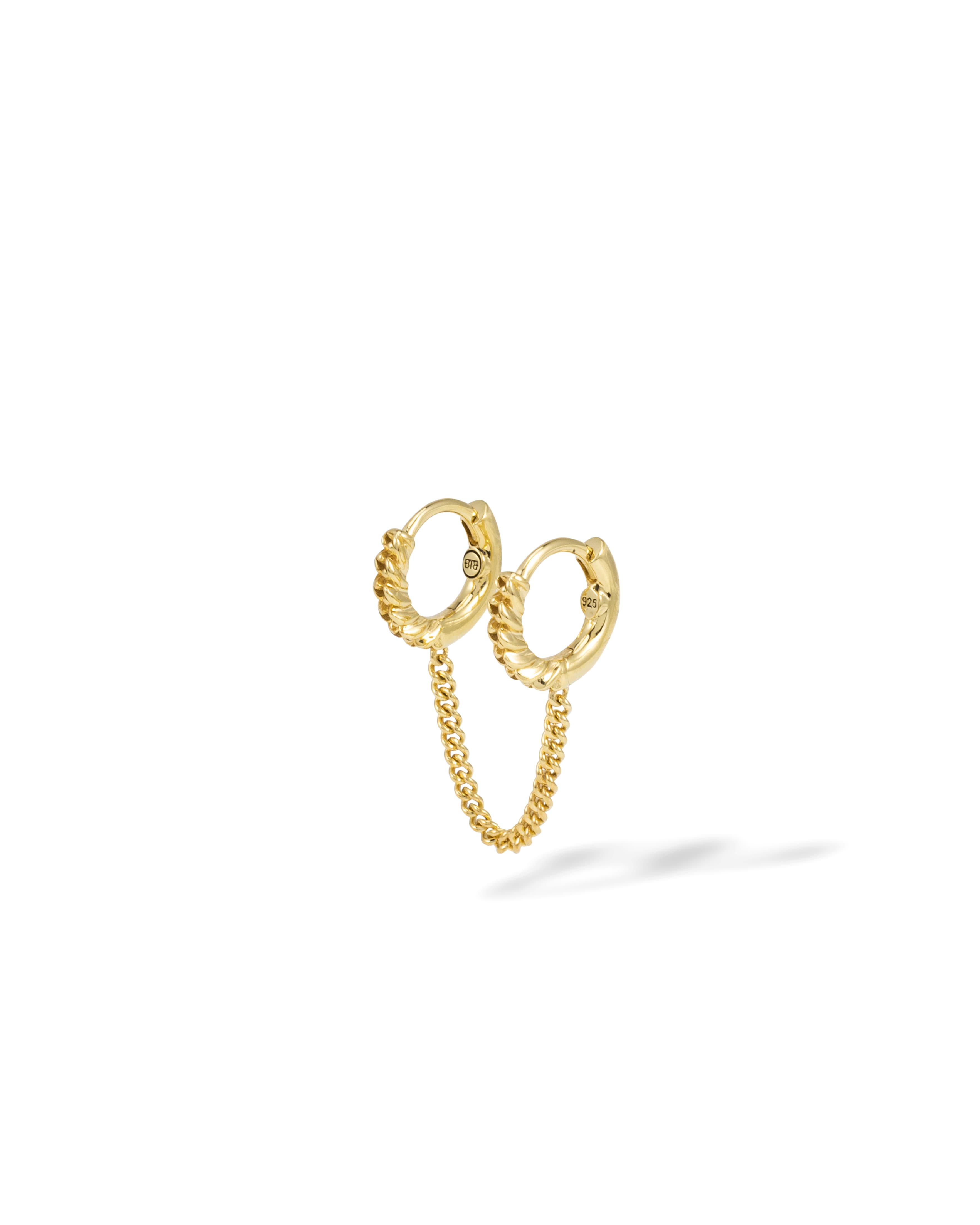 Buddha to Buddha - Nathalie Hoops Double Linked Vermeil Single Piece, Zilver 407GV 12x2mm Let op! Geen paar! - 002J03407E900