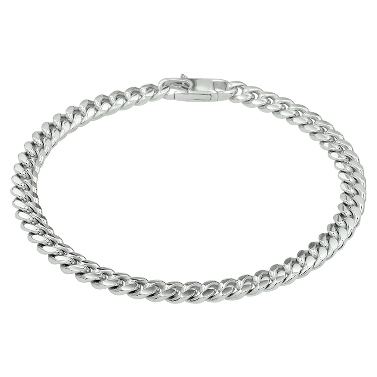 De Zilveren armband gourmette 6 zijdes geslepen heeft een breedte van 4,8 mm en is 19 cm lang.  Gemaakt van zilever en rhodium plating. De armband is perfect voor dagelijks gebruik of formele gelegenheden, en voegt een stijlvolle touch toe aan elke outfit.
