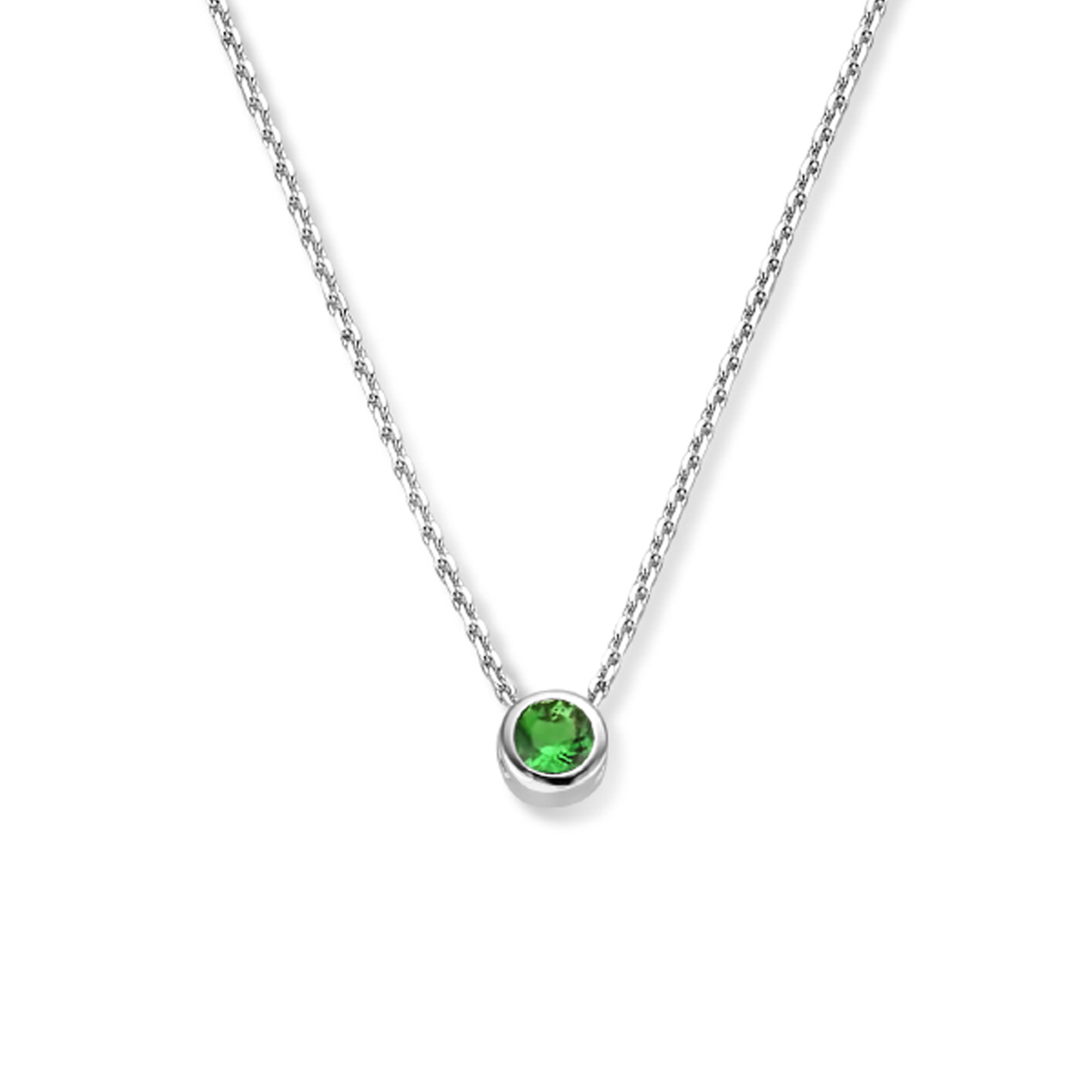 Gerhodineerd 925 zilveren collier uitgevoerd met schitterende zirkonia en een karabijn sluiting. Het collier heeft een draaglengte van 41cm met 4cm extensie. De schakelbreedte is 1.1mm.