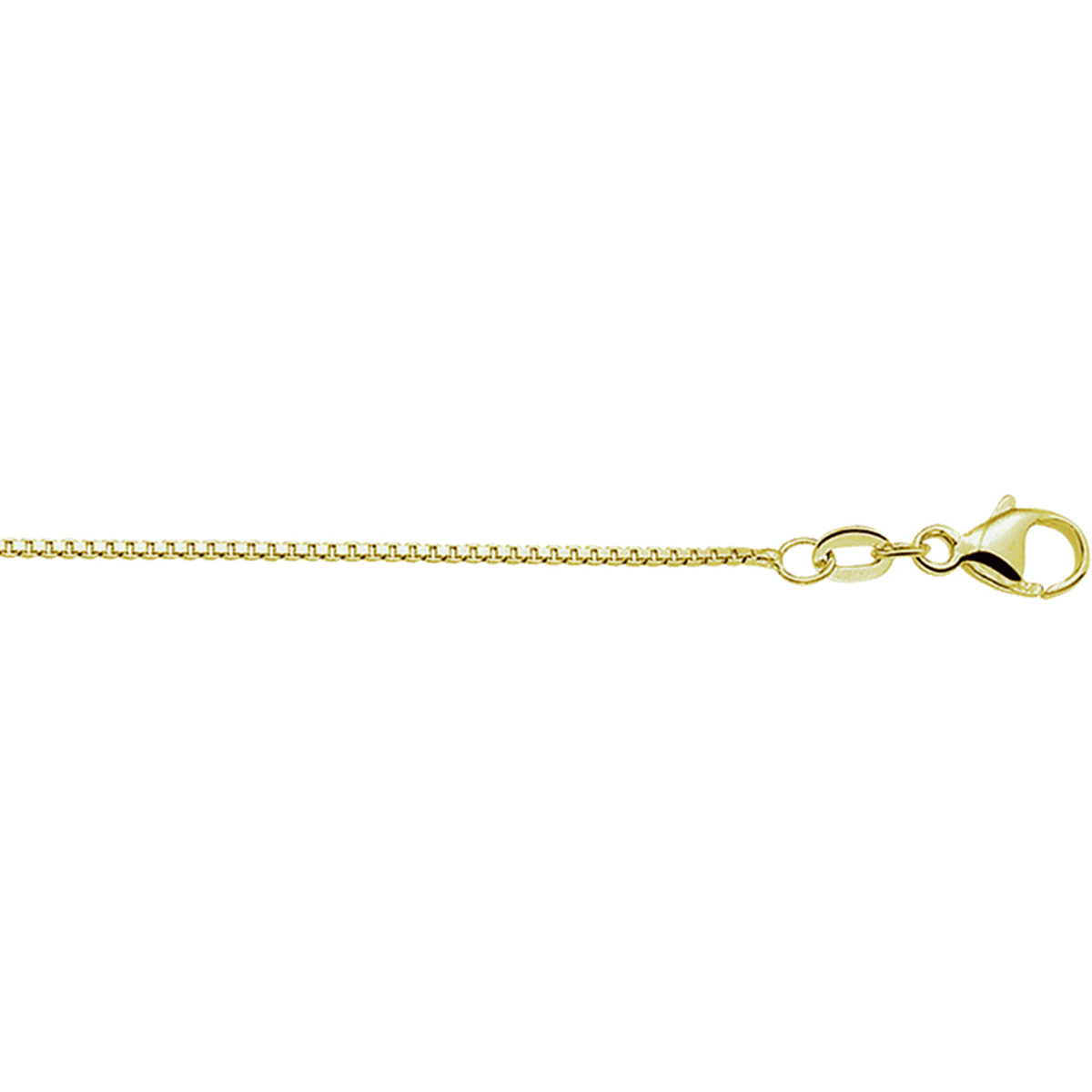 De schakelbreedte is 0.9mm en de lengte 45 cm 
Let op, geen garantie op plating 