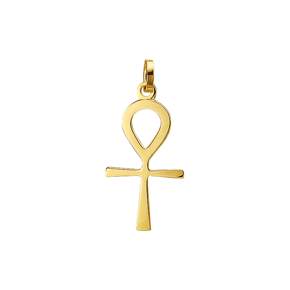14 Karaats Gouden Ank hanger.

Wat betekent een ank?
Ankh (symbool) - Wikipedia
De ankh (☥, Egyptisch: ˁnḫ) , ook: het ankh-teken, het levenskruis of het ankh-kruis is een van de bekendste oude Egyptische symbolen en vertegenwoordigt in de Egyptische mythologie het leven, onder andere in de naam Toetanchamon, levend evenbeeld van Amon.