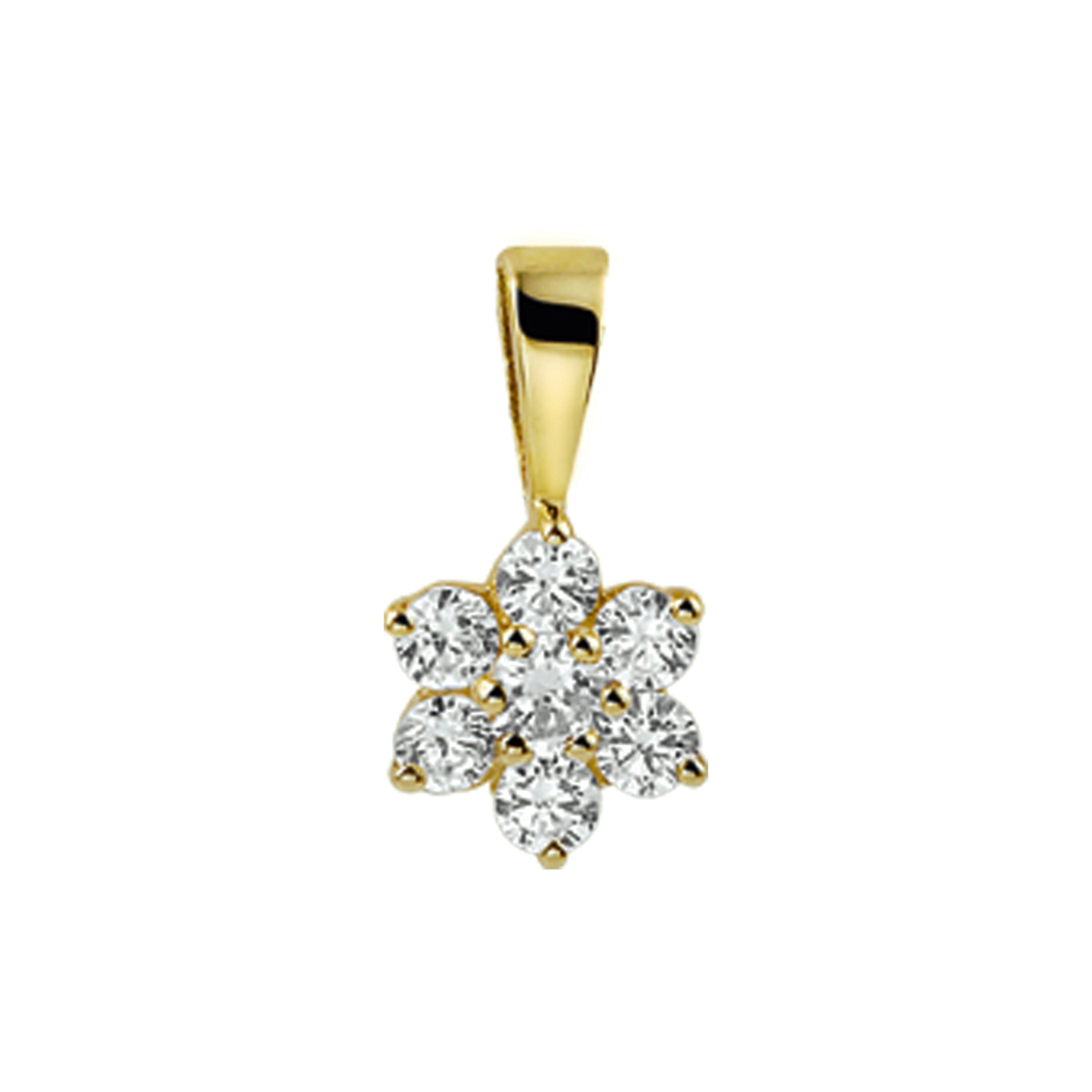 Gouden hanger, ster+zirconias