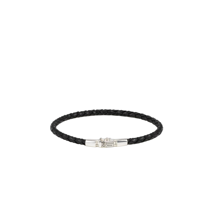 De BUDDHA TO BUDDHA J016BL E George Mini Leren Armband in zwart, modelnummer 8718997294532, is een elegante armband gemaakt van echt leer. Deze armband in de kleur zwart is perfect te combineren met zowel casual als chique outfits. Draag het solo voor een verfijnde look of combineer het met andere armbanden voor een trendy, gelaagde stijl.
