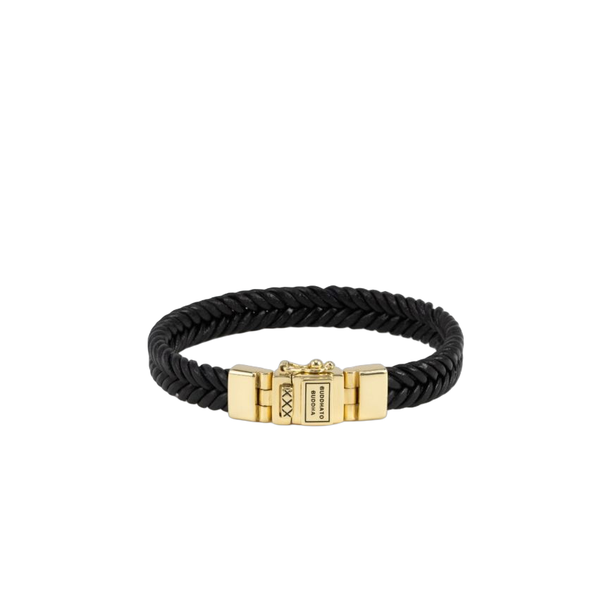 De BUDDHA TO BUDDHA ARMBAND Barbara Leren Armband Zwart Verguld Zilver 138BL GV E, modelnummer 8718997294402, is een fantasiearmband van zilver. Draag deze opvallende armband als statementstuk, solo of gestapeld met andere sieraden voor een modieuze look. Perfect voor dagelijks gebruik of speciale gelegenheden, biedt elegantie aan elke outfit.