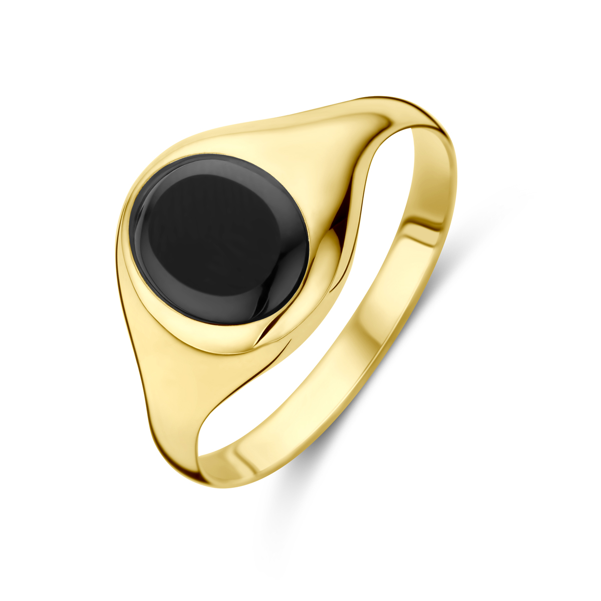 Gouden Dames Zegelring met Onyx