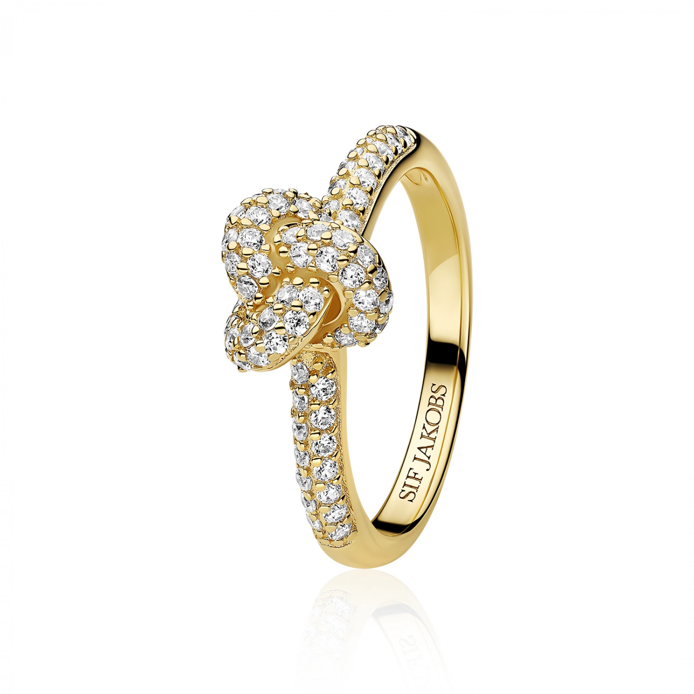 Stijlvolle Ring Gemaakt van (verguld) 925 sterling zilver en bezet met met de hand geslepen witte zirkonia. Een elegante en sprankelende toevoeging aan elke look!