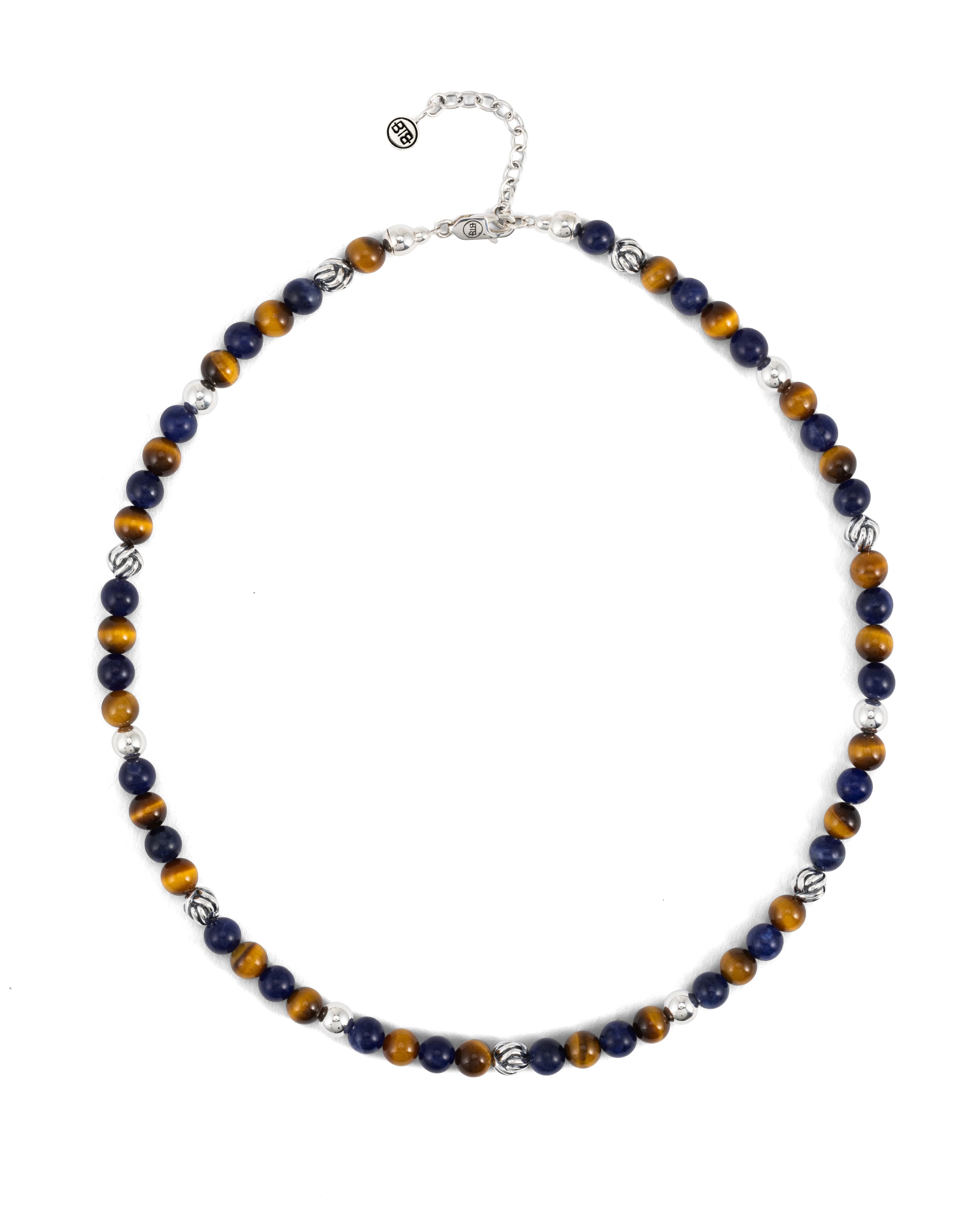 Buddha to Buddha - Spirit Bead Mini Necklace Mix Sodalite Tiger Eye Zilver, 862 43-45cm - 001J048623800