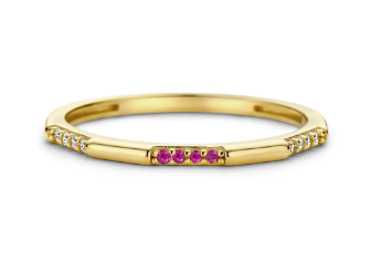  RING ROOD/WIT ZIRKONIA