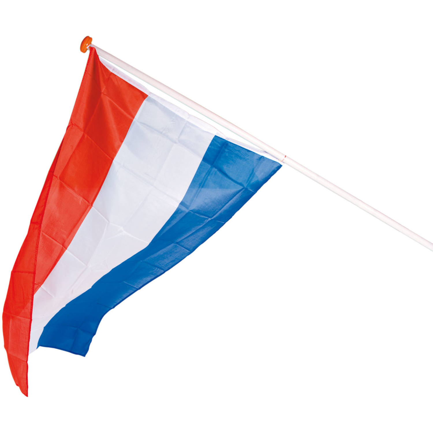 Nederlandse vlag - 100x150 cm. Inhoud: Vlag. Kleur: Multi Colors. Deze vlag is perfect voor Themafeesten, Voetbal. Afmetingen van dit artikel: 100x150cm. Het artikel is gemaakt van polyester.