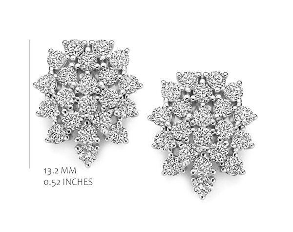 Oorbellen rodium plated zilver met zirconium