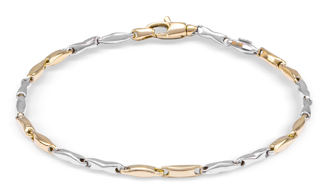 Prachtige 14krt bicolor gouden fantasiearmband van het merk Monzario. De lengte van de armband is 19cm.

Referentienummer: 79ABIC

Tevens leverbaar bijpassend collier
