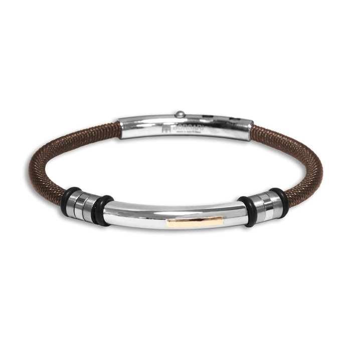 Borsari armband staal met 18 karaat goud