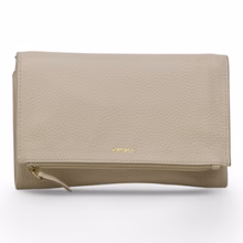 Leren clutch bag met portemonee 
Kleur beige 