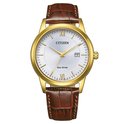 double herenhorloge met lederen band