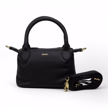 leren minibag 
kleur zwart 